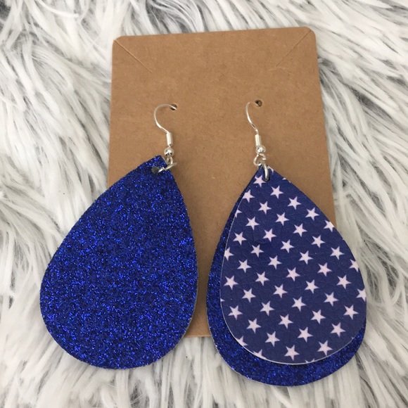 3/$20 layered glitter faux leather earrings - Picture 3 of 3